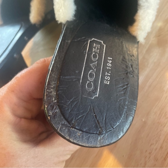 Coach “Ruthie” Shearling Trim Mules - Size 7.5 Flaws Please Read - Picture 9 of 10